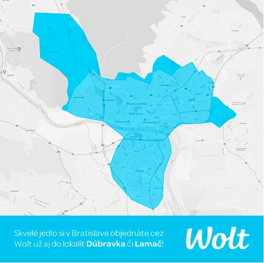 Wolt začína v Bratislave doručovať už aj do Dúbravky a Lamača