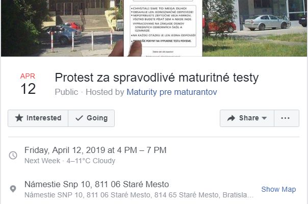 Študenti budú protestovať proti nespravodlivým maturitám v centre Bratislavy už tento piatok