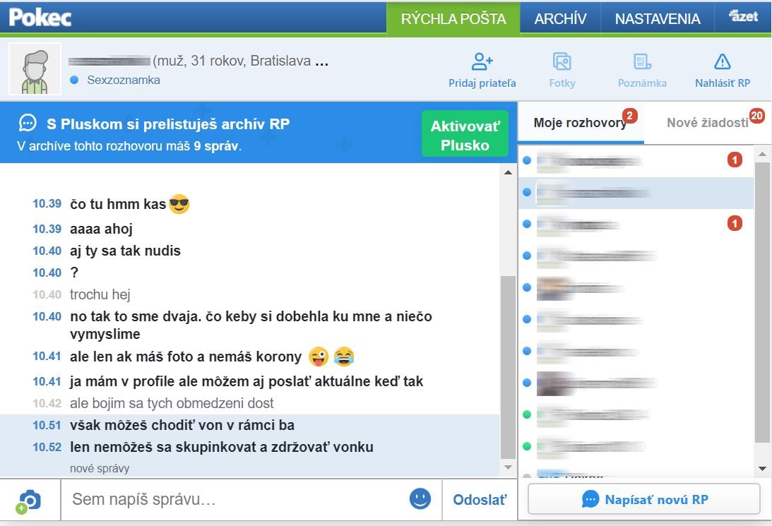 Nadržaná? Dám ti 500 €, môžeme aj s rúškami. Koronavírus na Pokeci klasické ponuky neovplyvnil