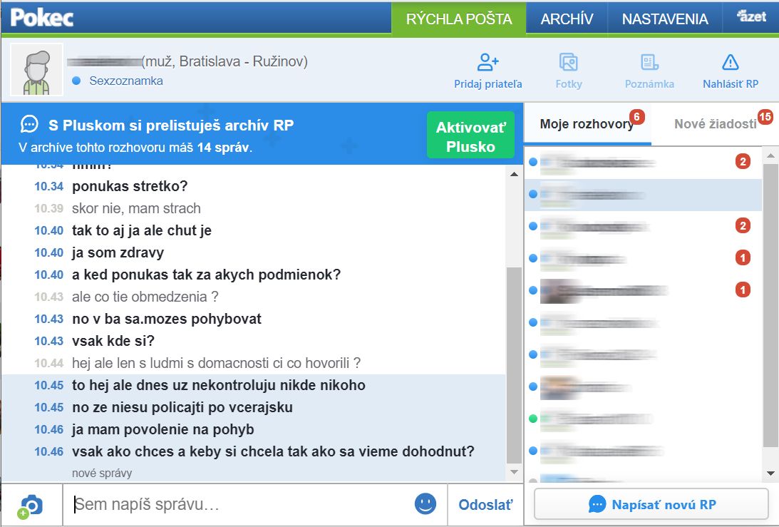 Nadržaná? Dám ti 500 €, môžeme aj s rúškami. Koronavírus na Pokeci klasické ponuky neovplyvnil
