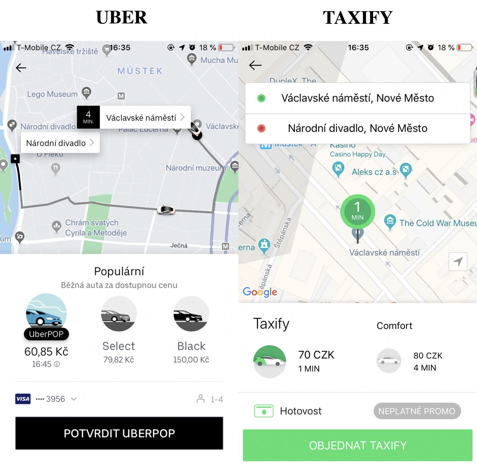 Uber vs Taxify či Spotify vs. Apple music. Porovnali jsme služby