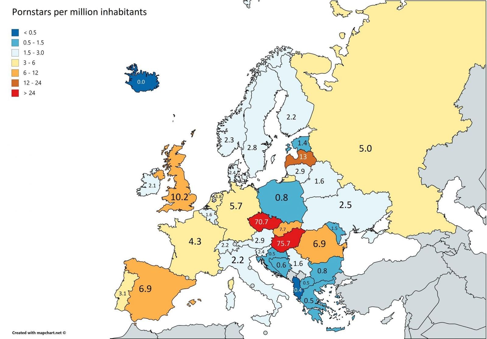 Nejvíce evropských pornohvězd pochází z Česka a Maďarska