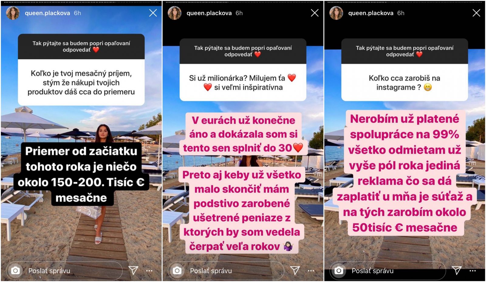 Zuzana Plačková si mesačne z Instagramu prilepší aj o 200 000 €. V eurách som už konečne milionárka, prezradila