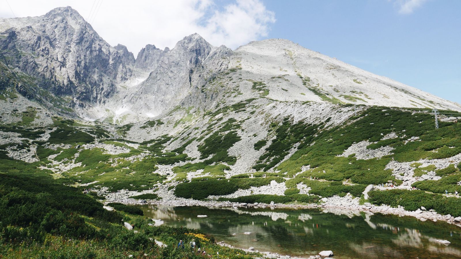Skalnaté pleso a v pozadí Lomnický štít