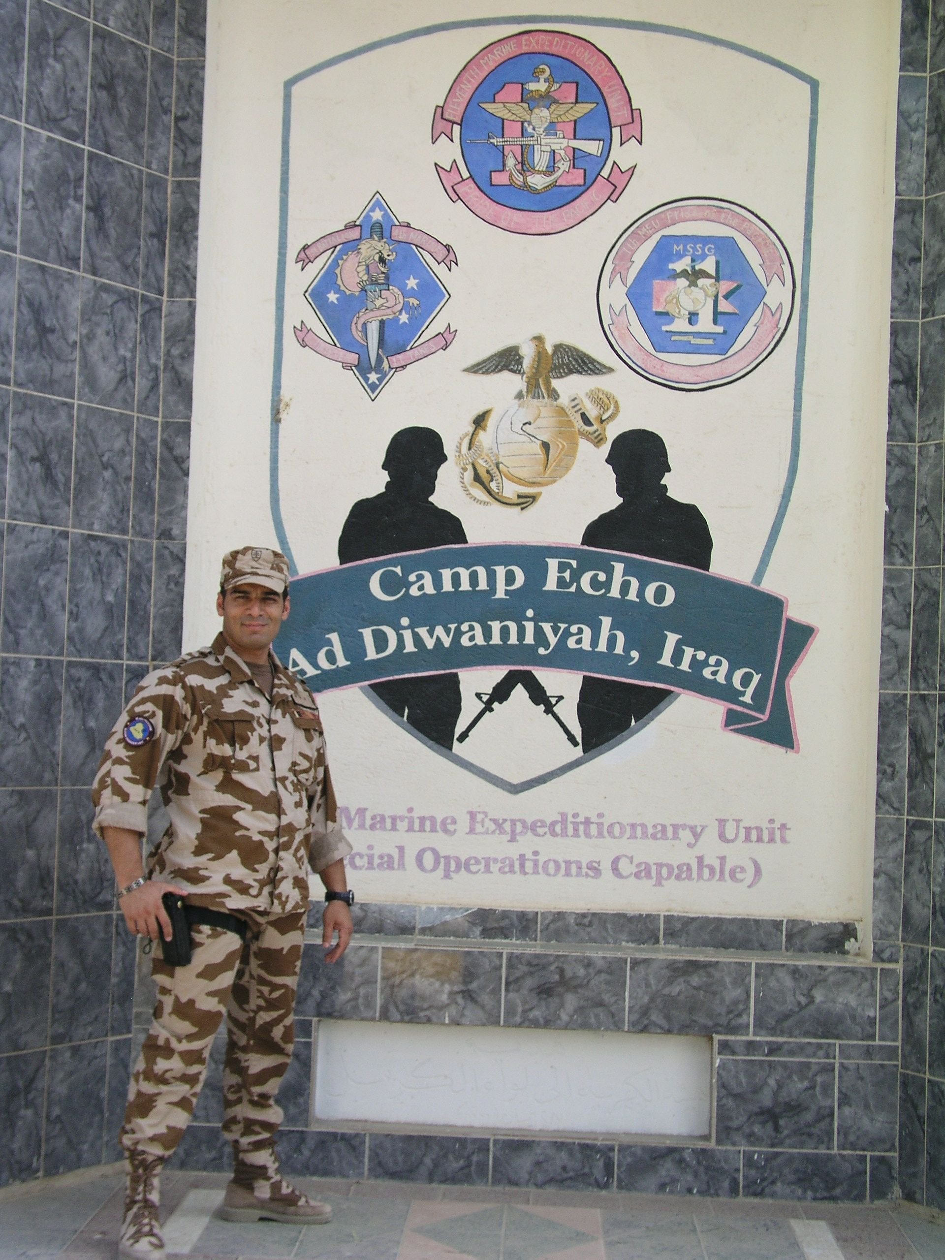 Zahraničná misia v Iraku, na fotografii Miloslav Balogh (rok 2006)