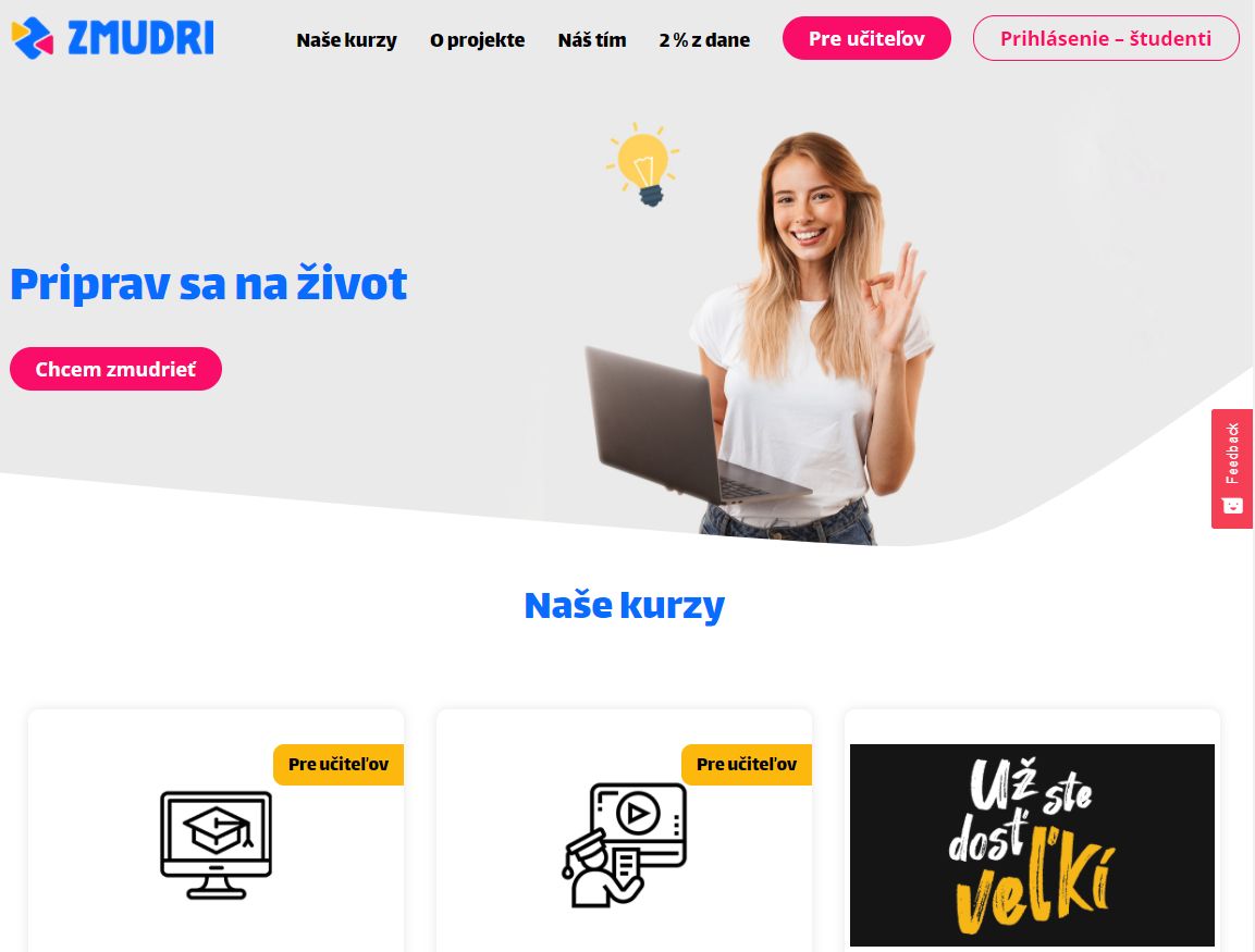 Náhľad webu Zmudri.sk