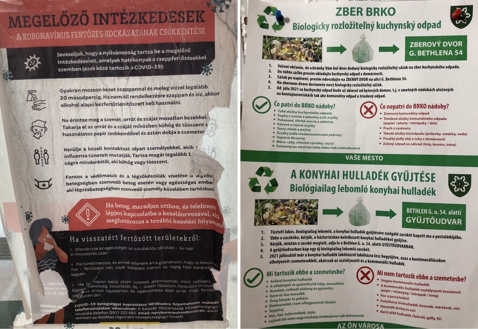 Dvojjazyčné informačné letáky.