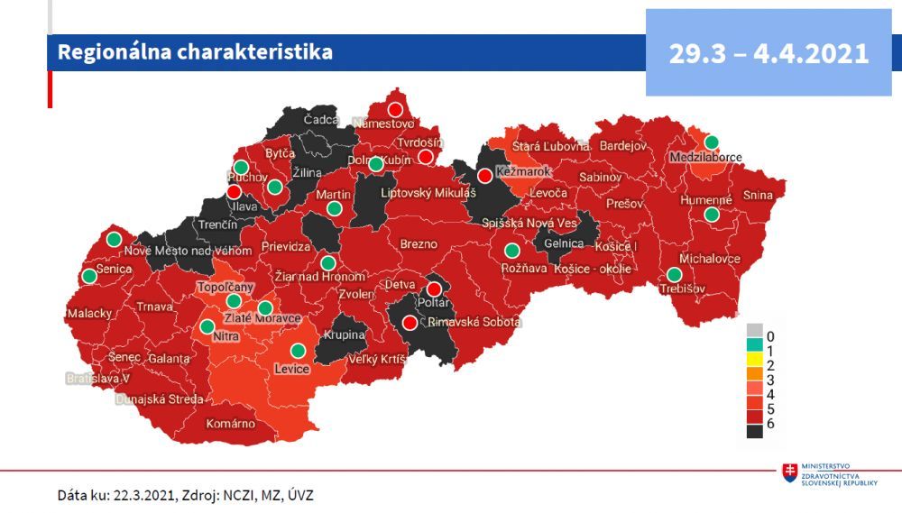 MAPA: Vláda schválila nové rozdelenie okresov podľa aktuálnej rizikovosti. Slovensko naďalej zostáva v čiernej fáze
