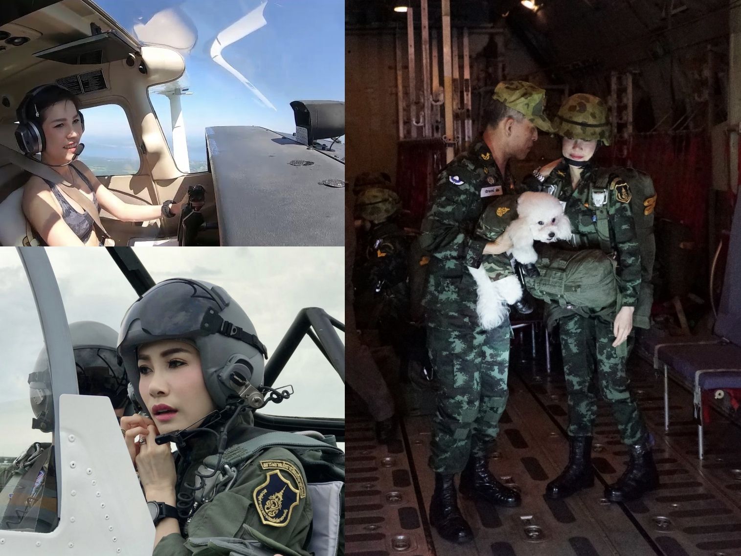 Je druhou ženou thajského kráľa. Pilotuje lietadlo, strieľa zo samopalu a skáče padákom