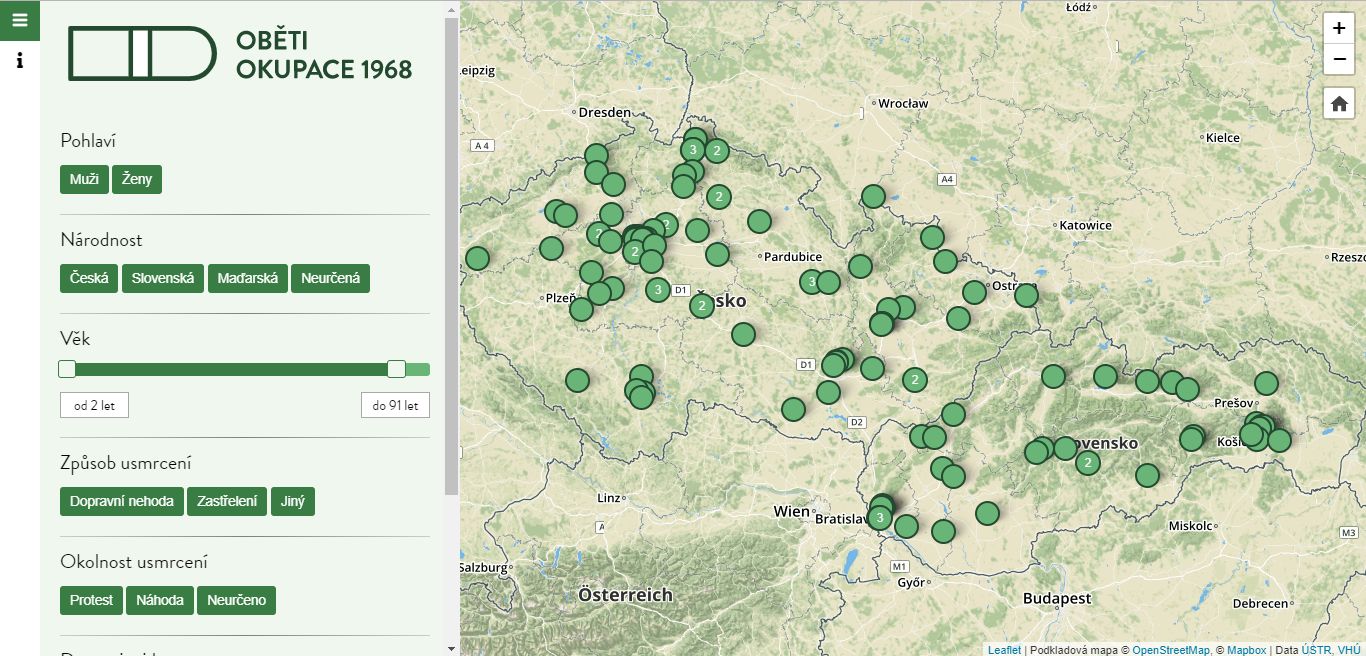 Kde a koho Sověti zabili? Interaktivní mapa ukazuje oběti invaze v roce 1968