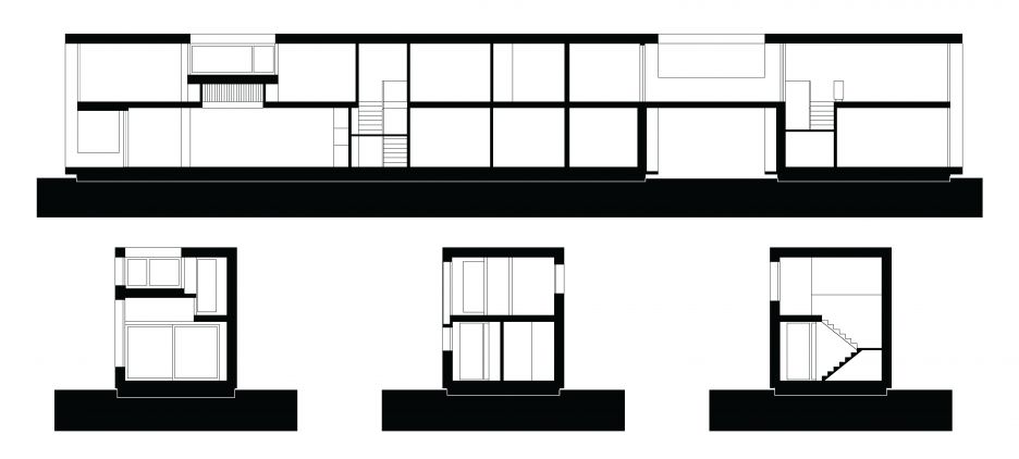 37 metrov dlhý dom na úpätí Álp, ktorý kĺbí rodinný život s ateliérom grafického dizajnéra
