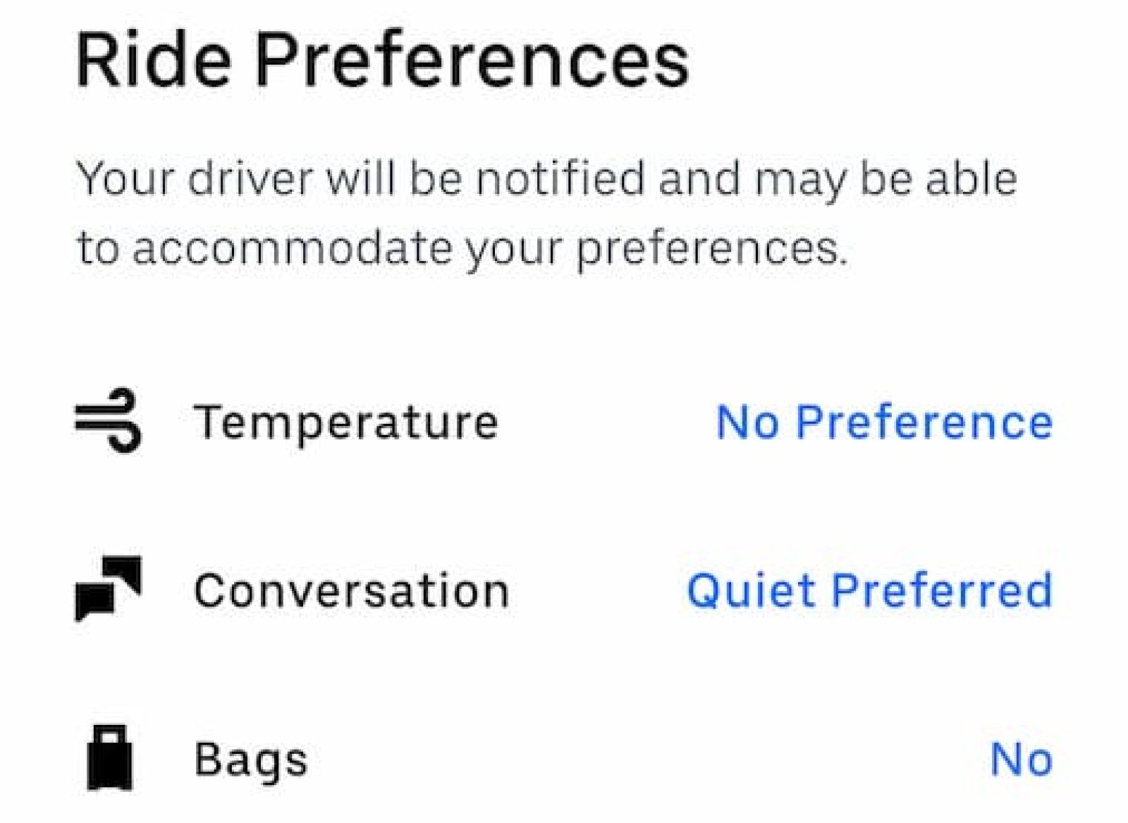 Uber přidá nové funkce pro ty, kteří si nechtějí povídat s řidičem ani poslouchat rádio