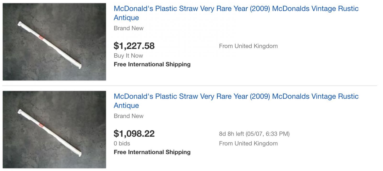 Briti nenávidia nové papierové slamky v McDonald's, tie staré predávajú za 5 000 €. Na eBayi sa rozbehol nový biznis