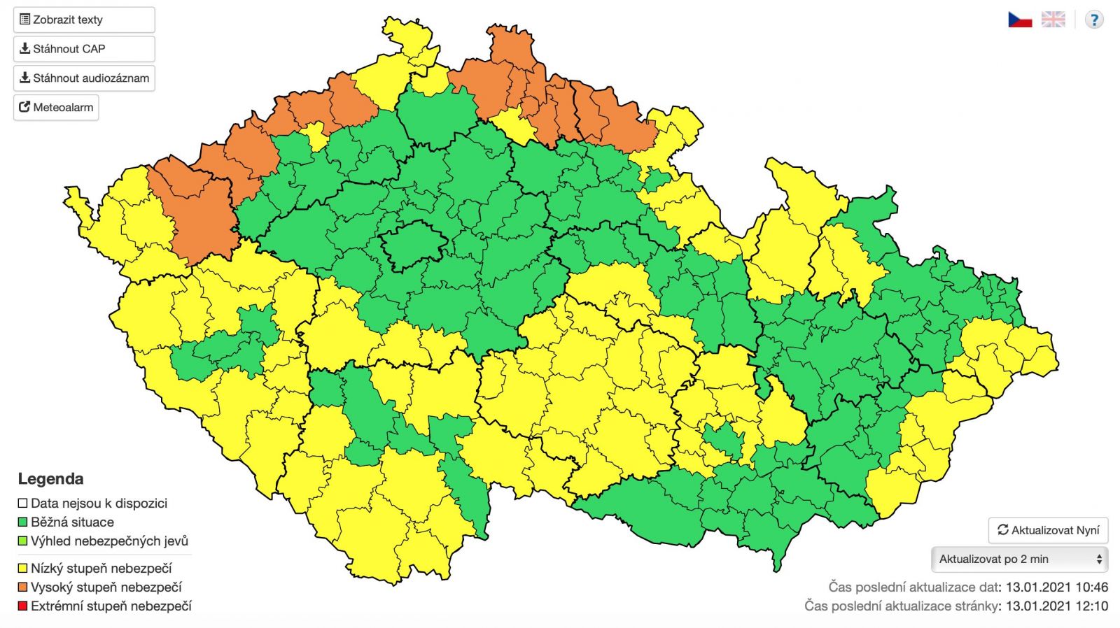 Meteorologové varují před závějemi, připadne až 50 centimetrů sněhu