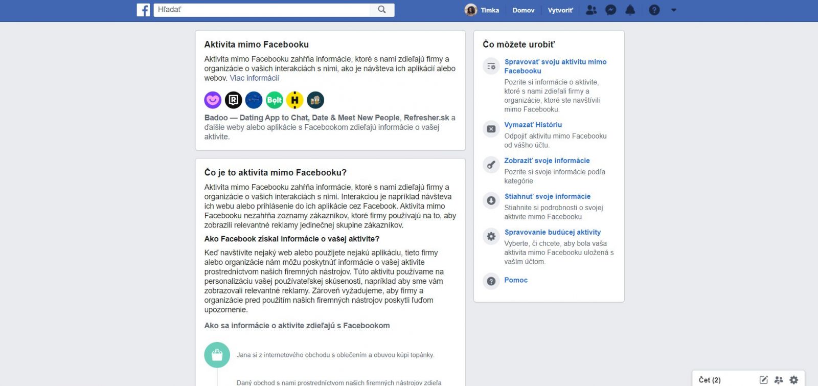 Čo všetko vie o mne Facebook?