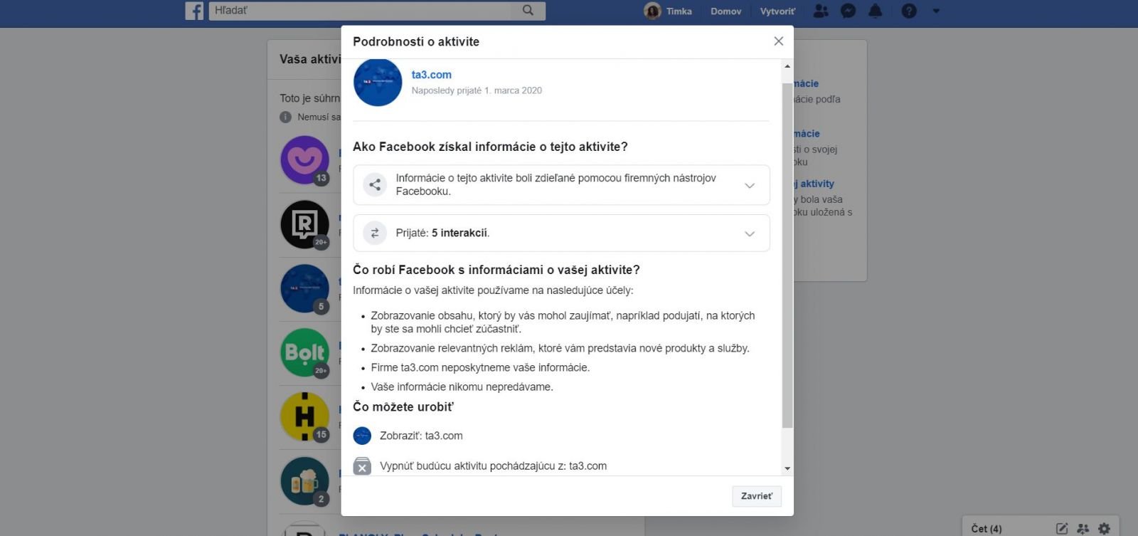 Čo všetko vie o mne Facebook?