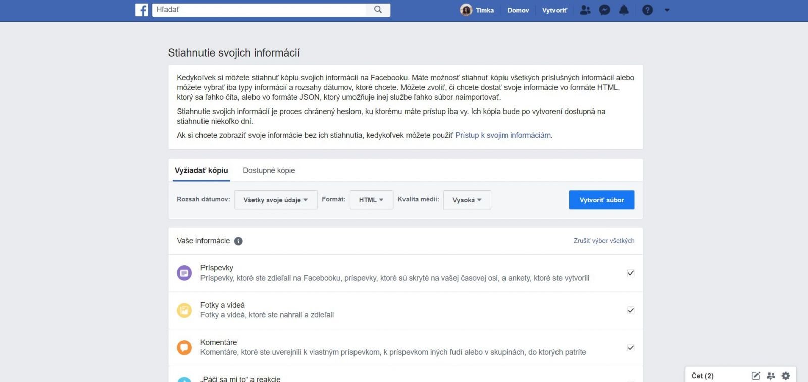 Čo všetko vie o mne Facebook?