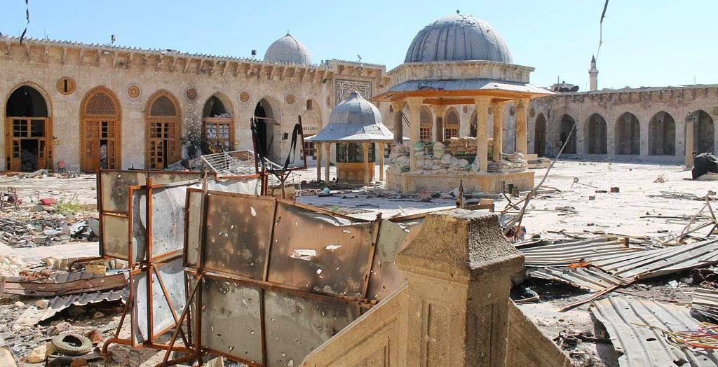 Zničená Umajjovská mešita, Aleppo.