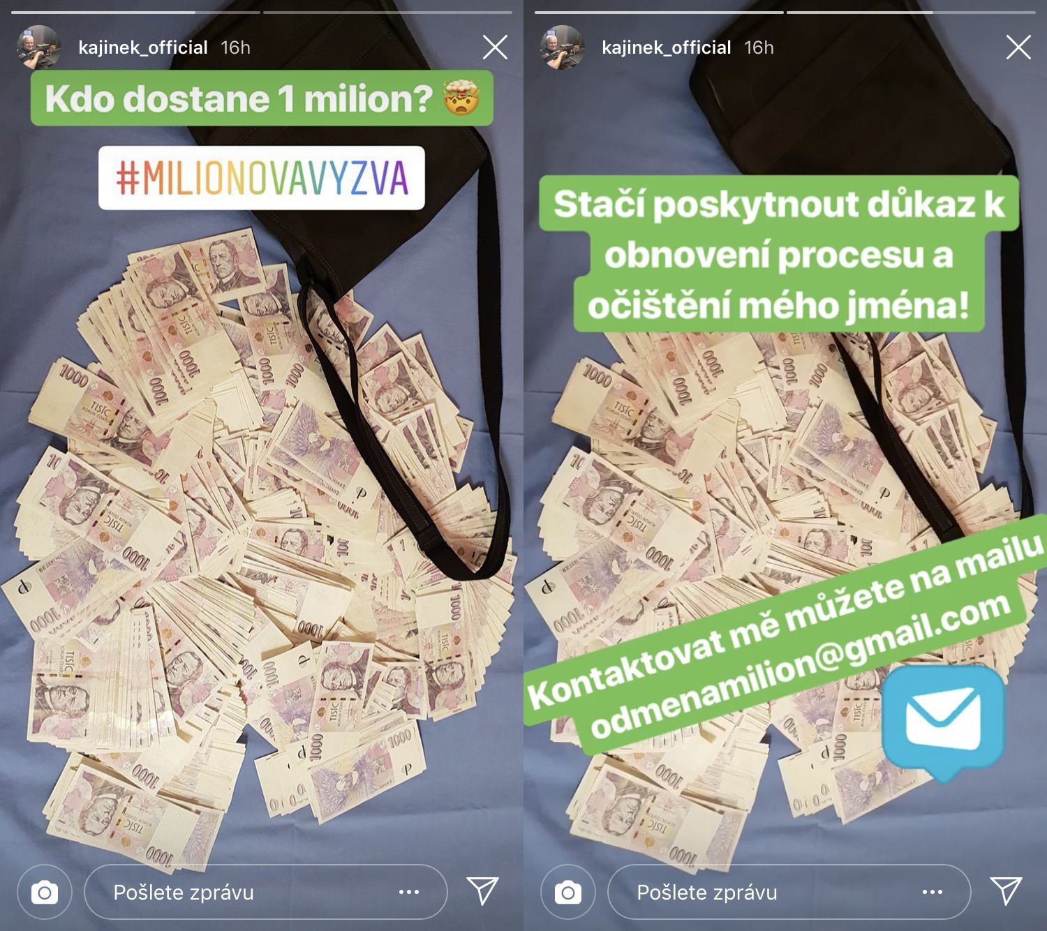 Vrah Jiří Kajínek nabízí na Instagramu milion kroun za očištění svého jména