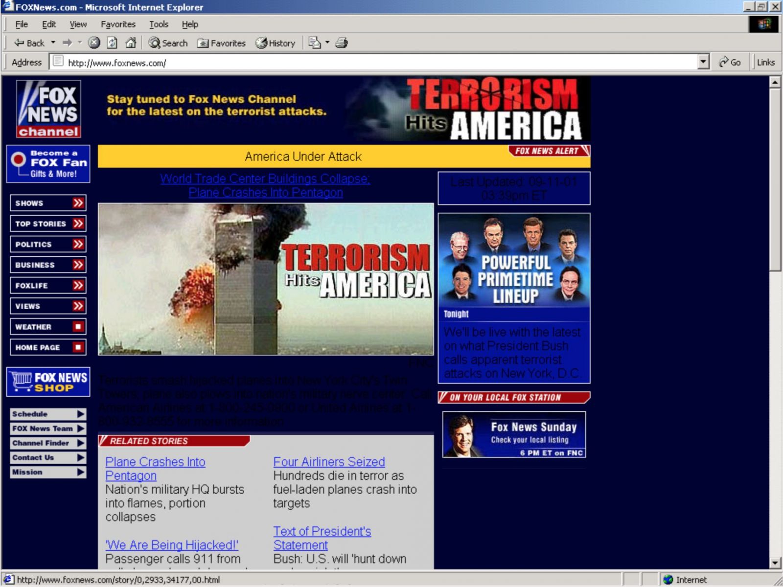Přerušujeme vysílání. TV a přetížený internet informovali o útocích 11. září 2001 jen chvíli po tragédii, svět dodnes vzpomíná