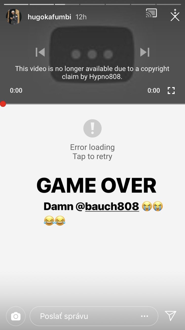 Hugo Toxxx nechal Kafumbimu vymazať diss Game Over z YouTube, nárokoval si práva na fotografiu
