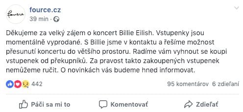 Vstupenky na pražský koncert Billie Eilish sa vypredali za pár minút. Uvažuje sa o presune do väčších priestorov