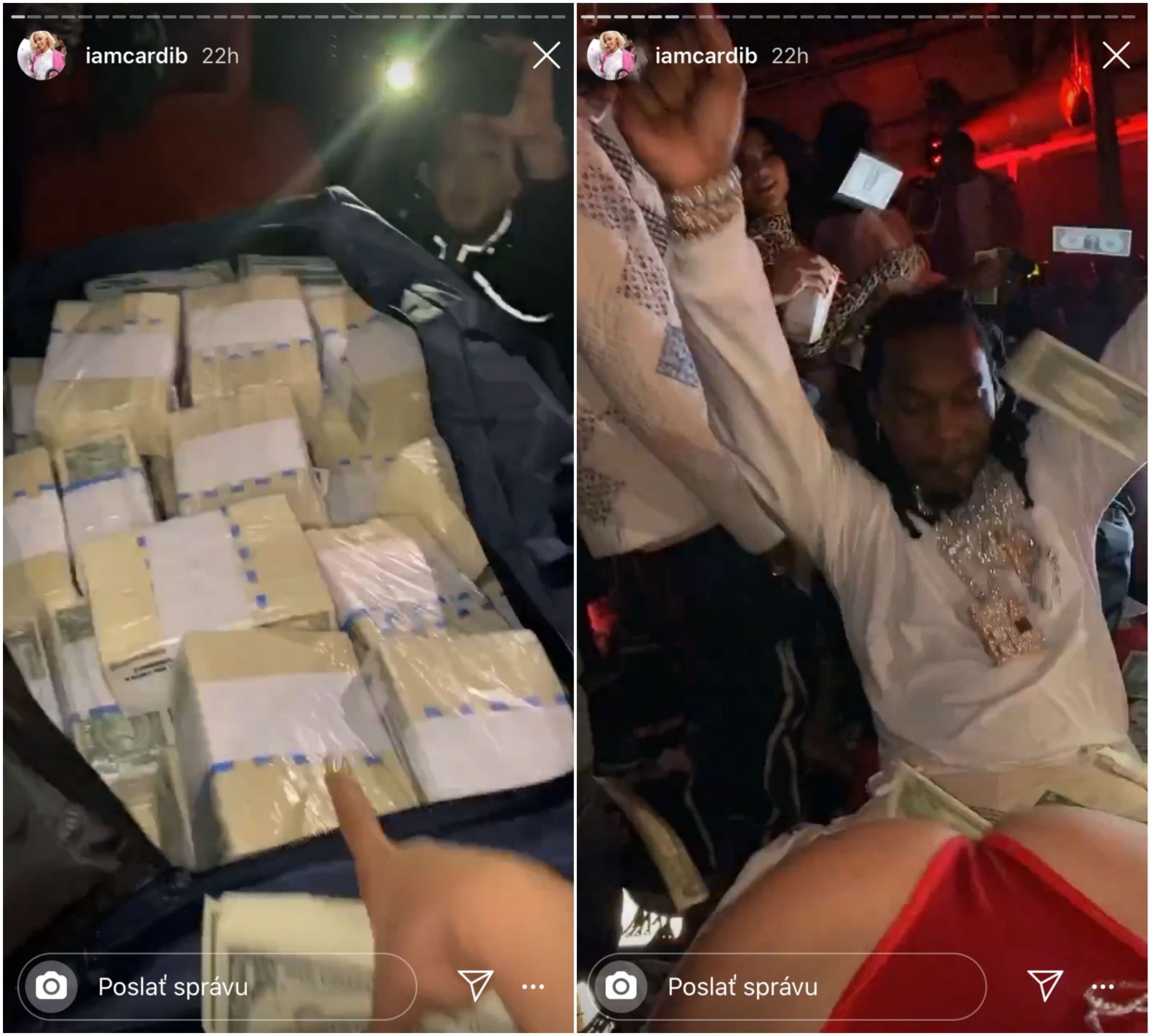 Cardi B dala Offsetovi pol milióna dolárov v hotovosti, on ich rozhádzal tanečniciam, ktoré natriasali zadkami v klube