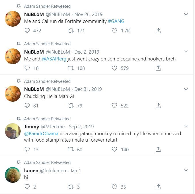 Adamovi Sandlerovi ukradli účet na Twitteri. Rasistickí hackeri nazvali Baracka Obamu opicou, útočili na Trumpa aj Židov