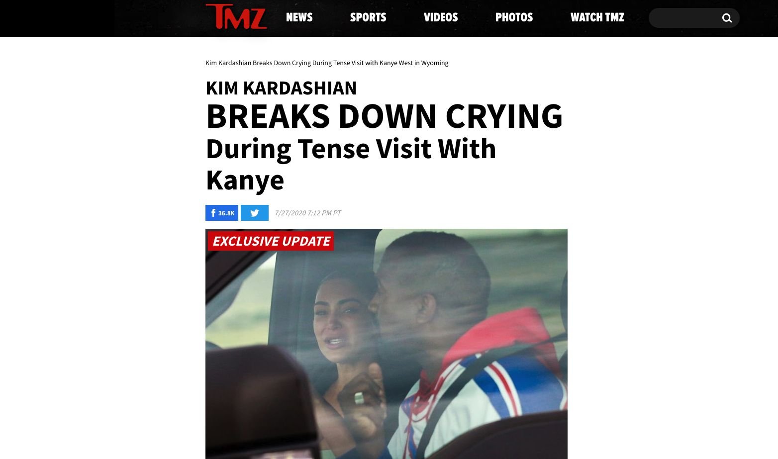 Foto: Kim Kardashian paparazzi zachytili, ako srdcervúco plače v aute s Kanye Westom. Rozvodová dráma pokračuje