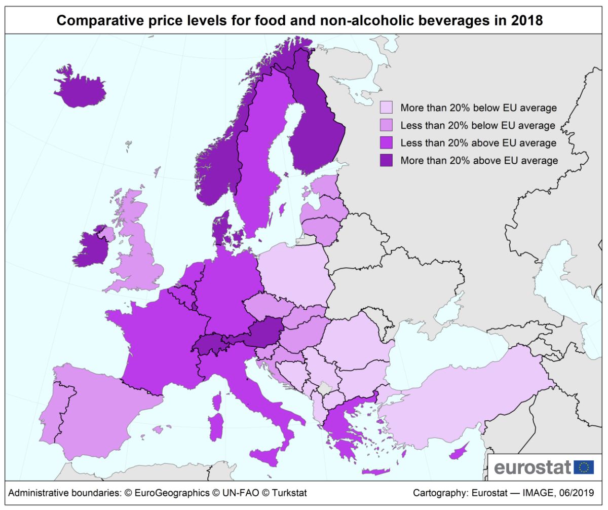 Alkohol a potraviny sú na Slovensku najdrahšie spomedzi krajín V4