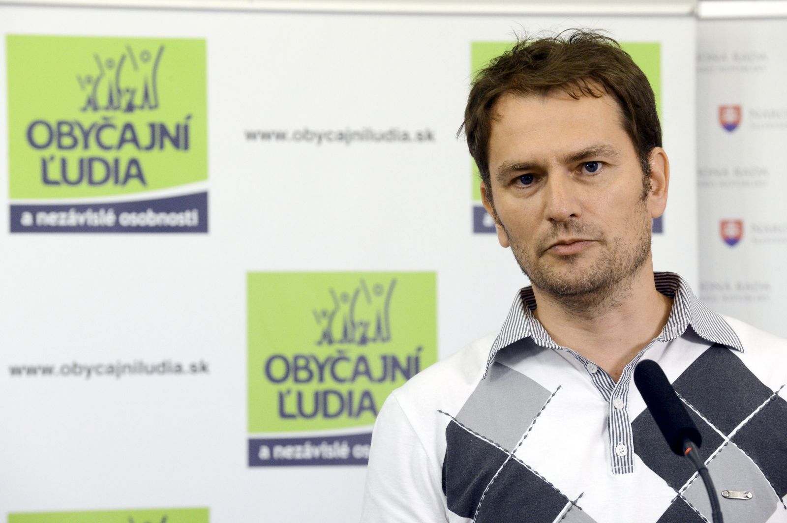 Na snímke líder hnutia Obyčajní ľudia a nezávislé osobnosti (OĽaNO) Igor Matovič počas tlačovej konferencie na tému  Nahrávka R. Procházku