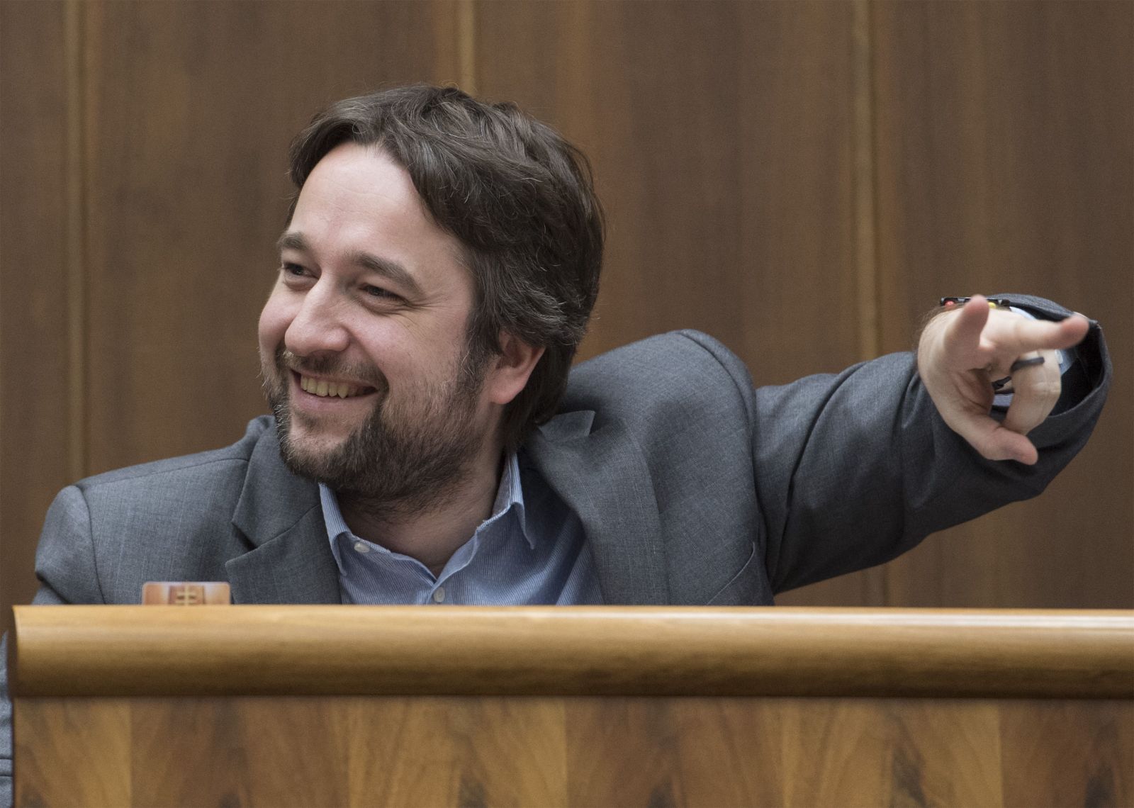 40. schôdza Národnej rady (NR) SR v Bratislave 8. februára 2019. Na snímke poslanec Ľuboš Blaha (Smer-SD).